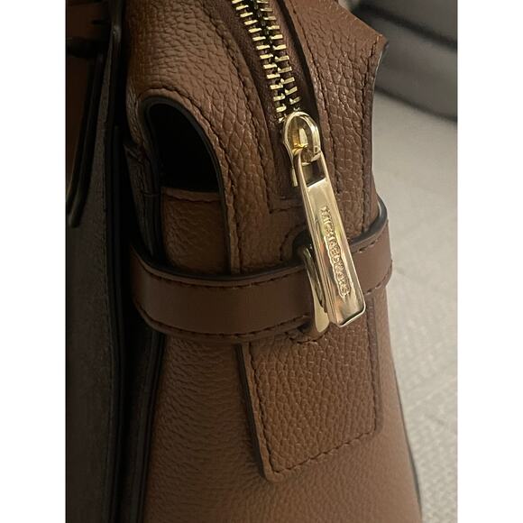 Michael Kors Mercer Medium Signature Logo and Leather Belted Satchel Bag - Picture 8 of 8